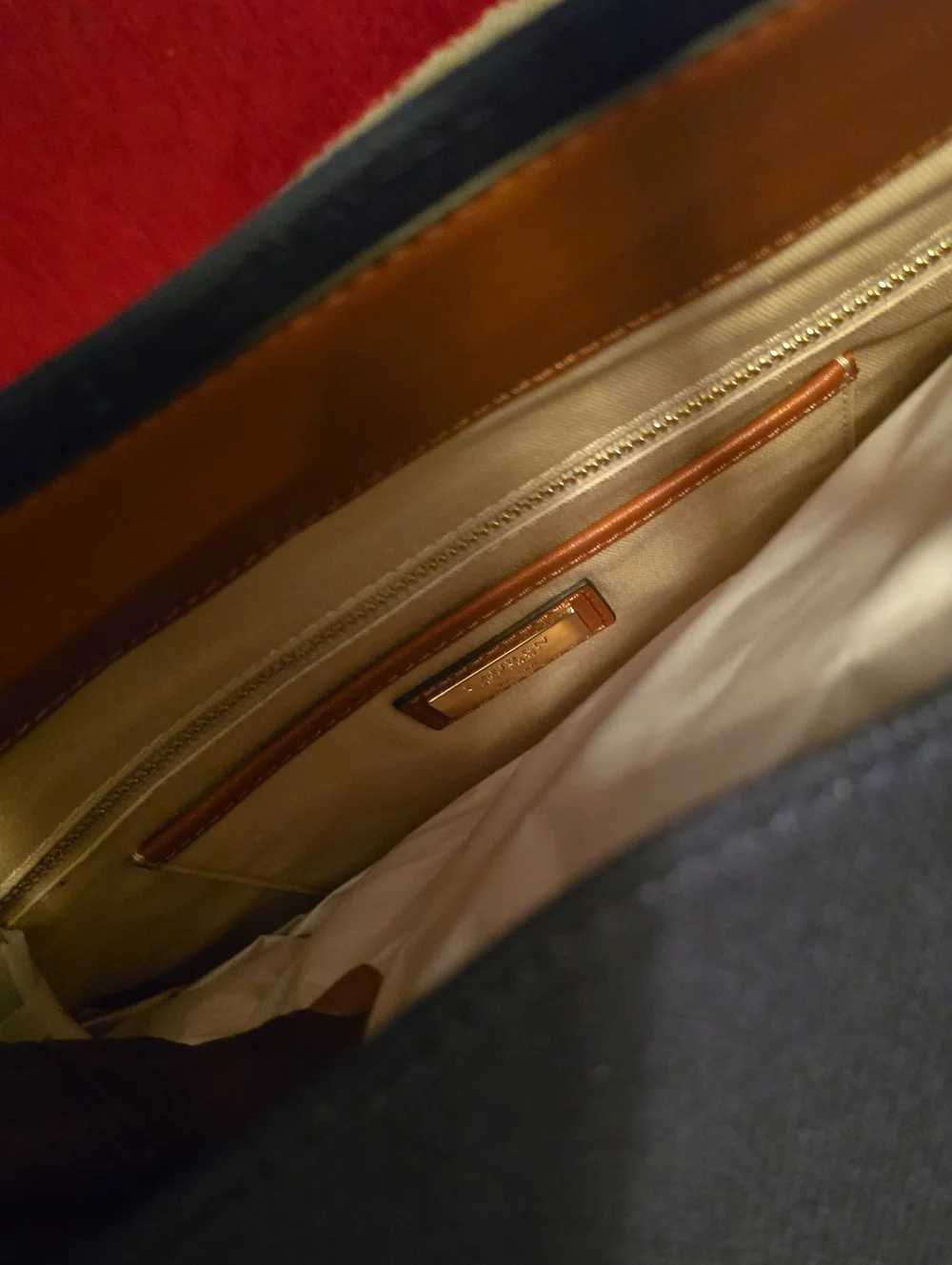 Ralph Lauren Navy Canvas and Brown Leather Tote - Picture 9 of 9